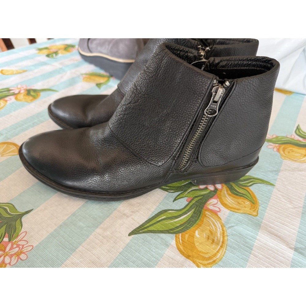 b.o.c. Born Concept Womens Size 11 Leather Side Zip Ankle Boots Low Heel - Picture 4 of 9